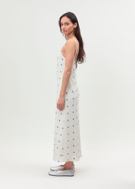 Marilyn Dress - White Embroidered
