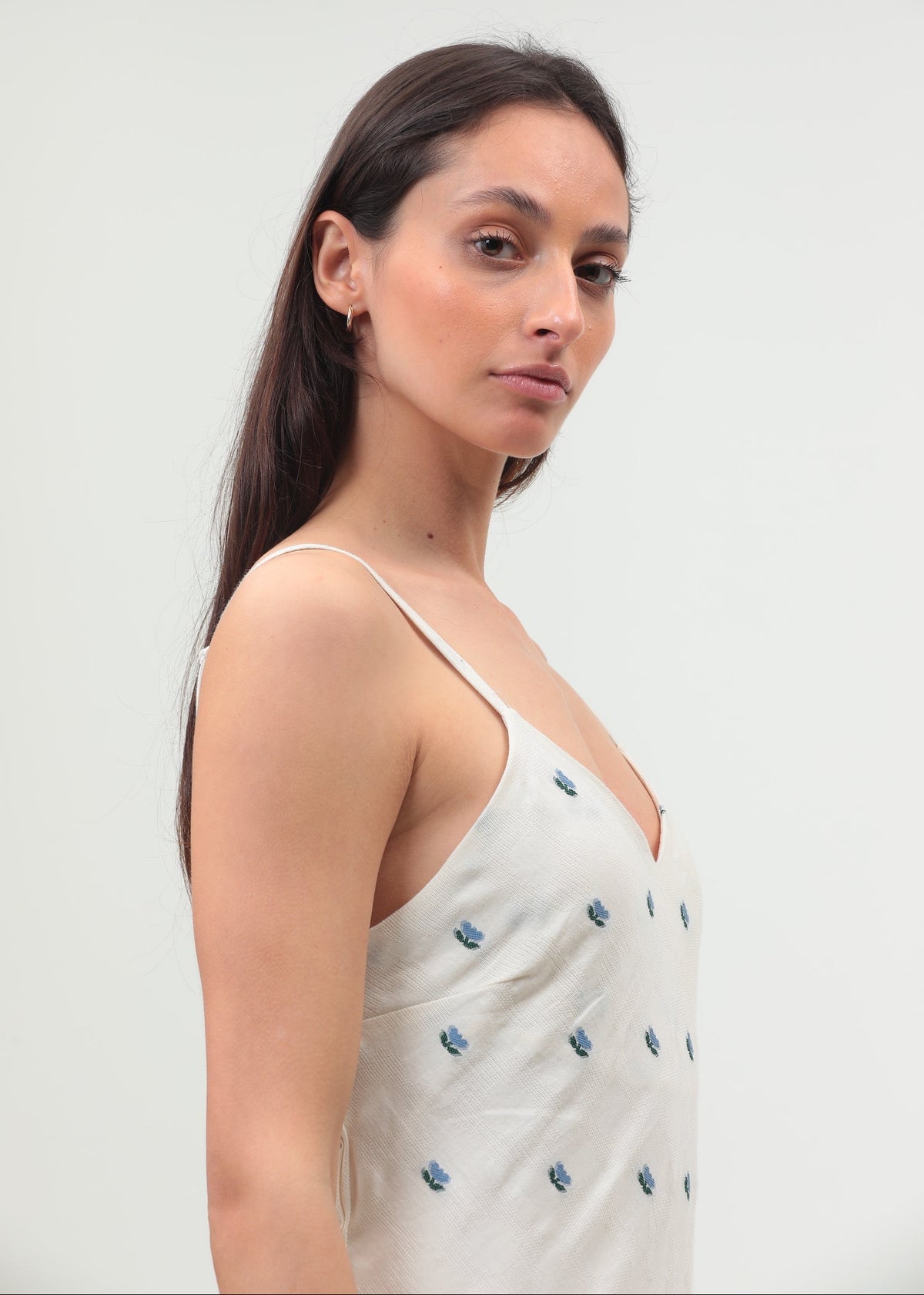 Marilyn Dress - White Embroidered