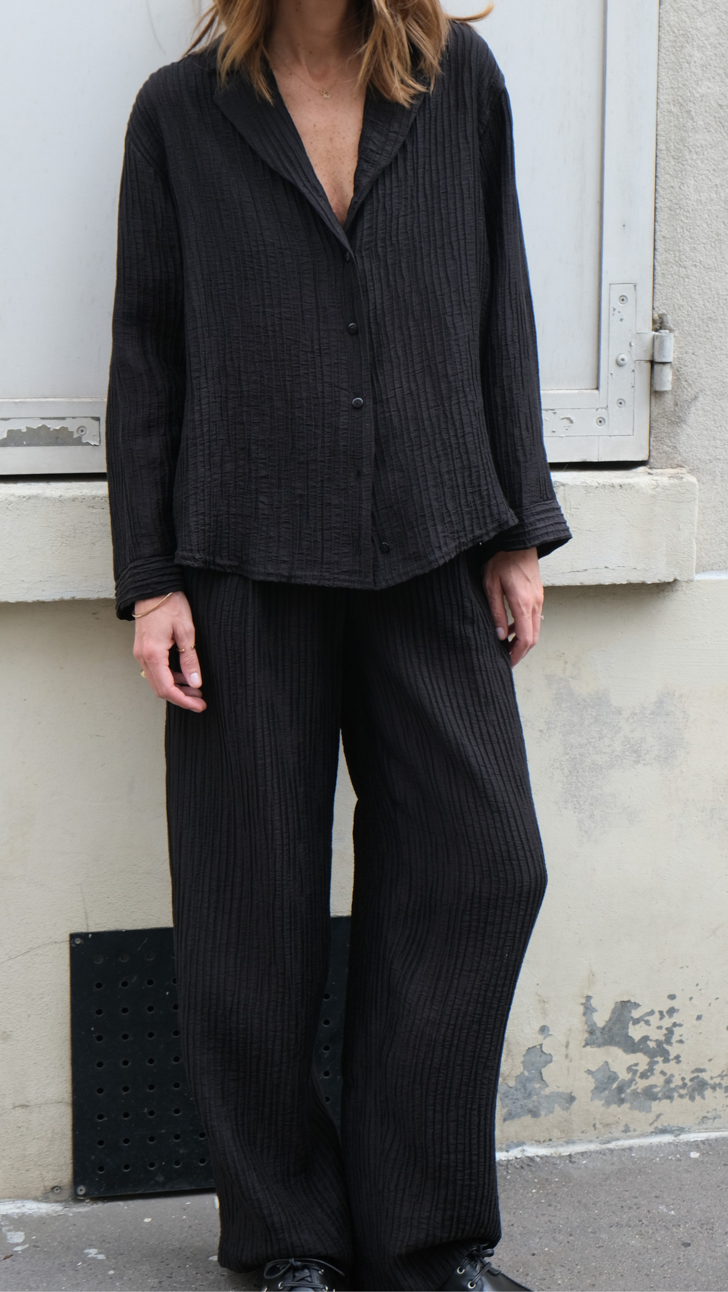 Pantalon Léon - noir texturé