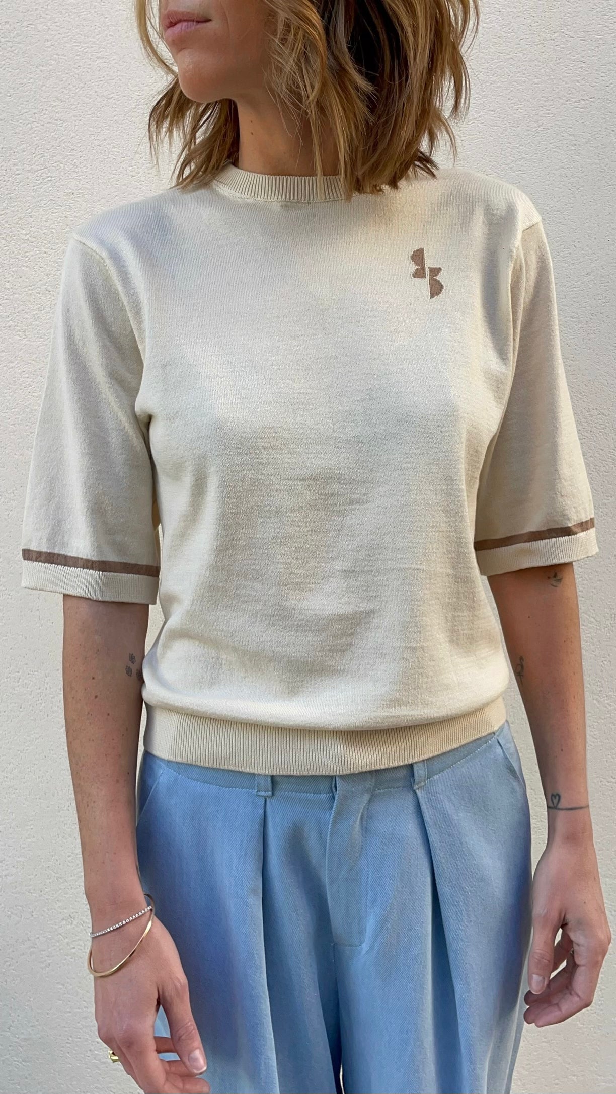 Pull Achille - Écru & Marron