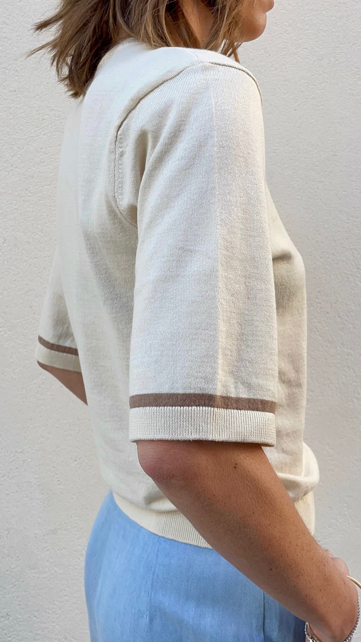 Pull Achille - Écru & Marron