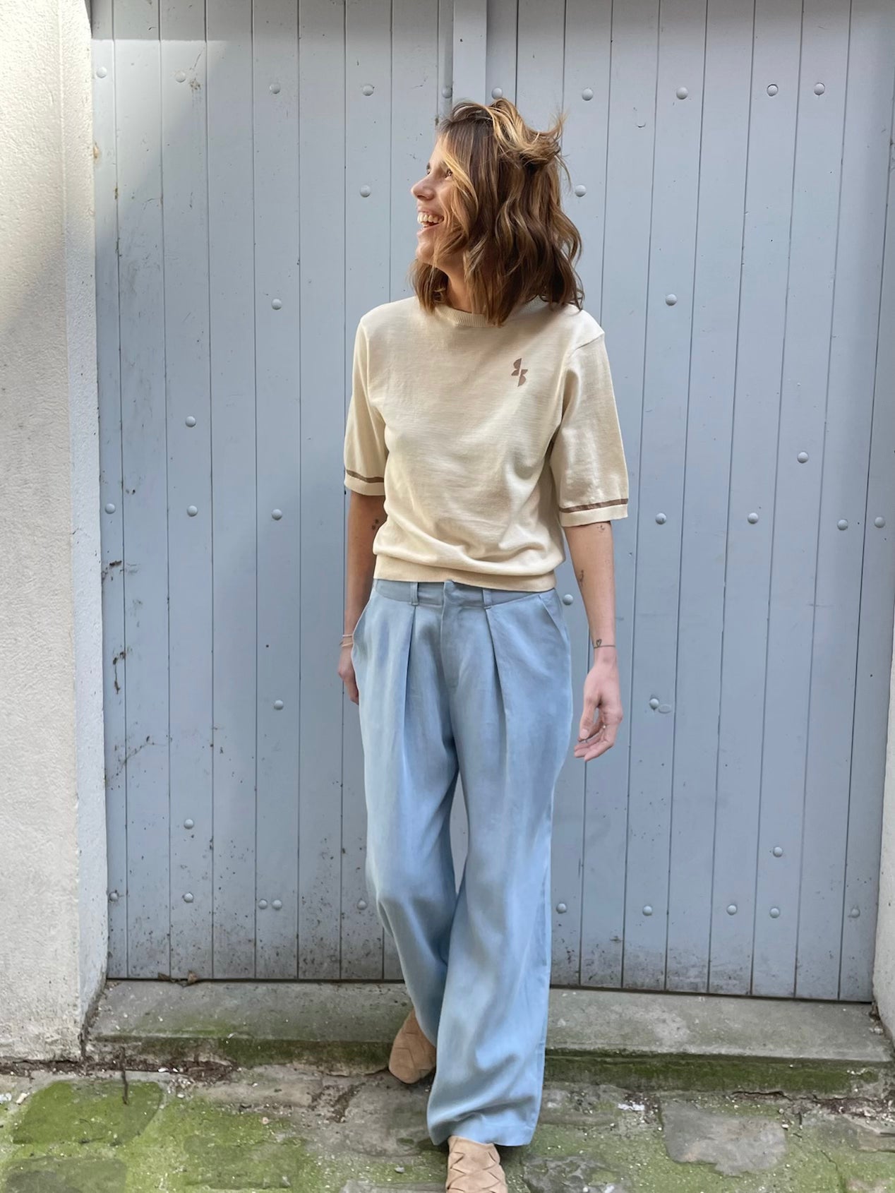 Pull Achille - Écru & Marron