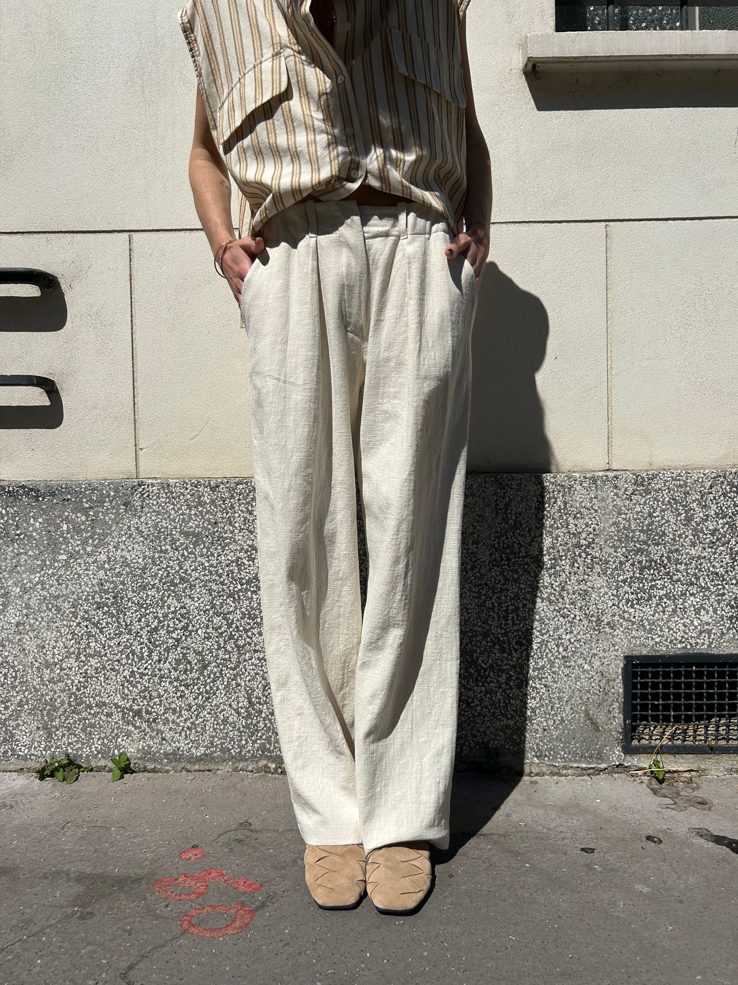 Le pantalon Gabriel - Lin Écru