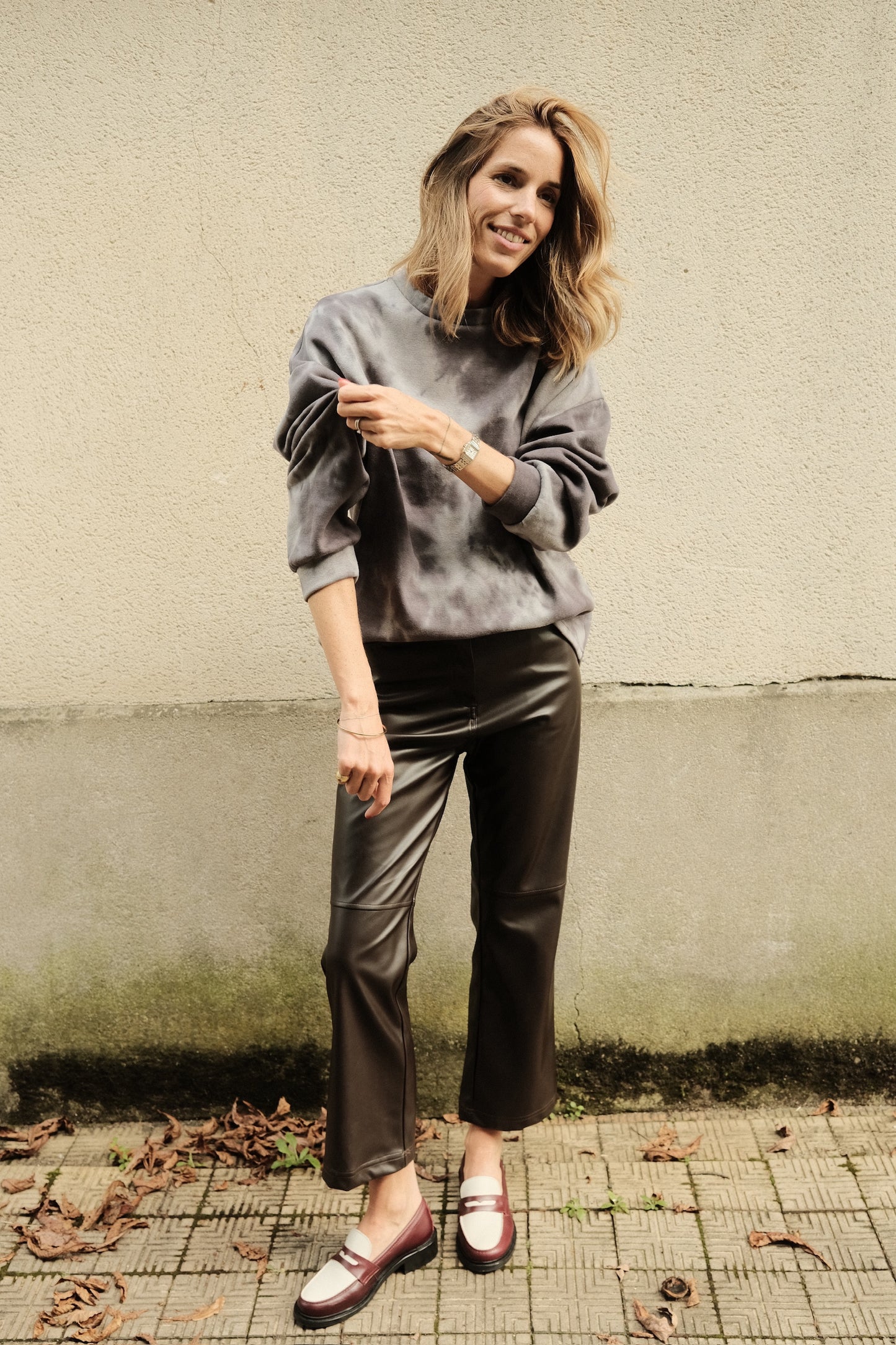 Pantalon Sasha - Simili Marron