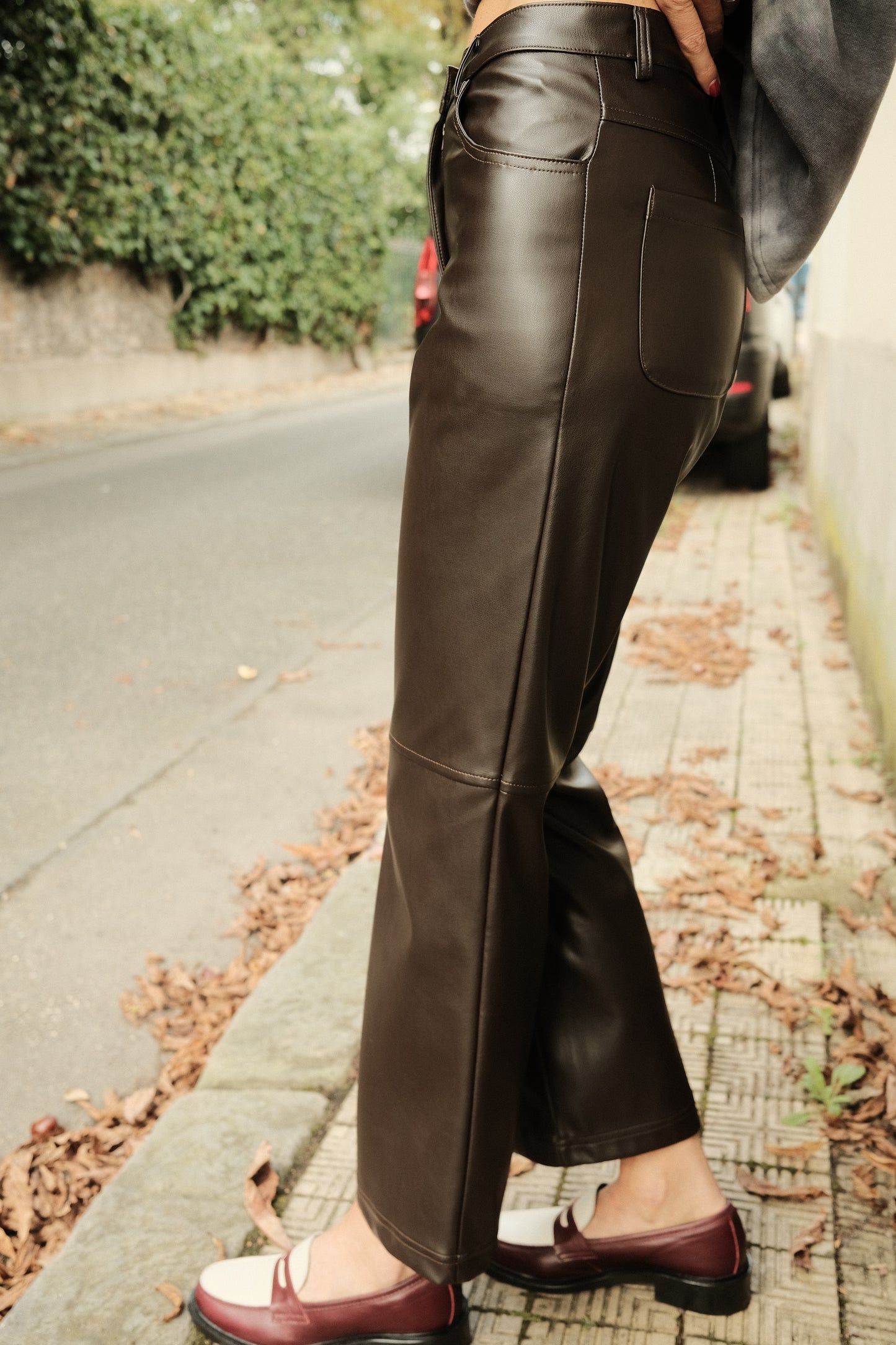 Pantalon Sasha - Simili Marron