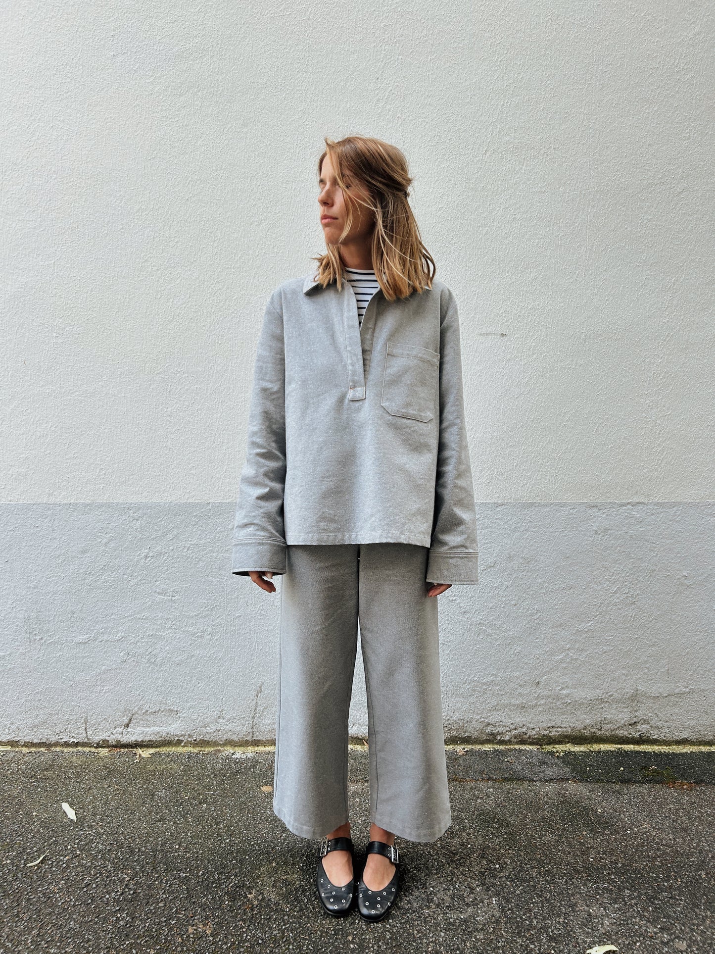 Ava Blouse - Grey Denim