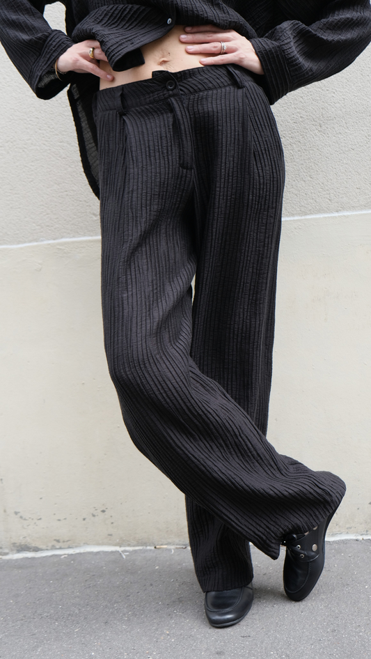 Pantalon Léon - noir texturé