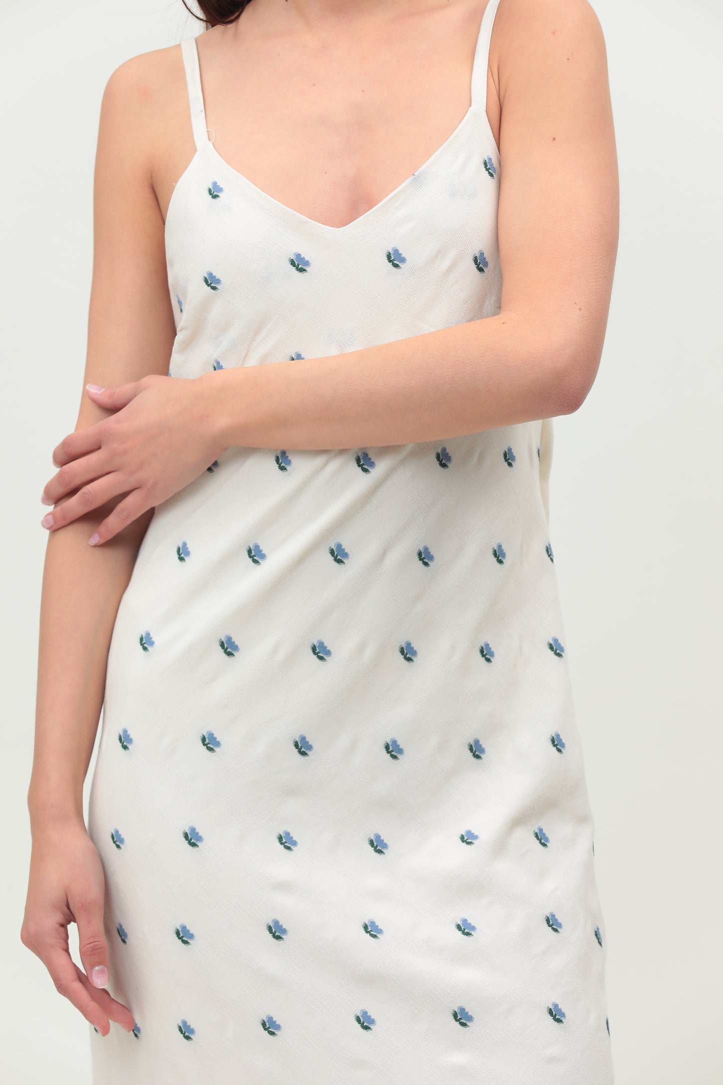 Robe Marilyn - Blanche Brodé