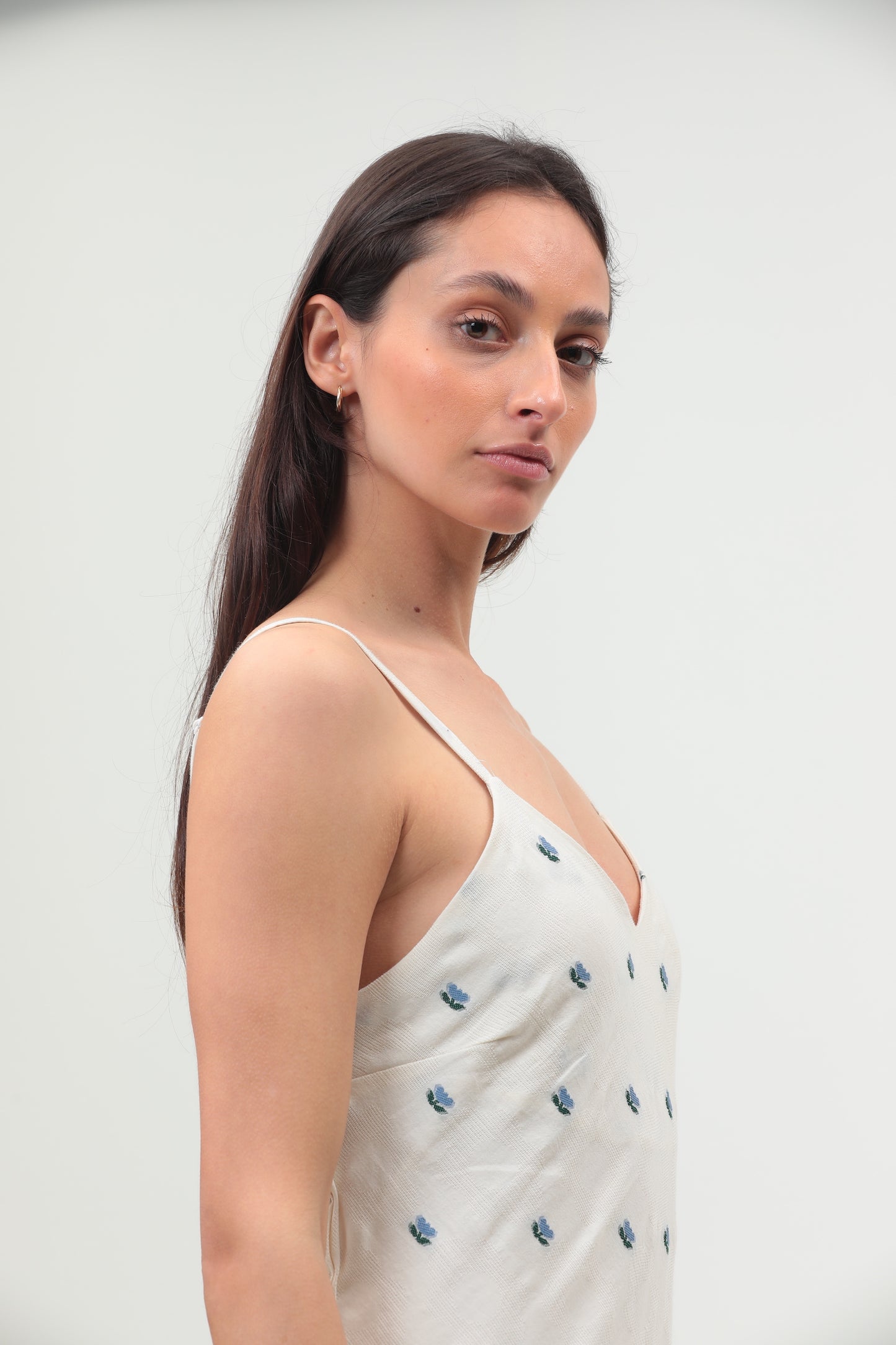 Robe Marilyn - Blanche Brodé