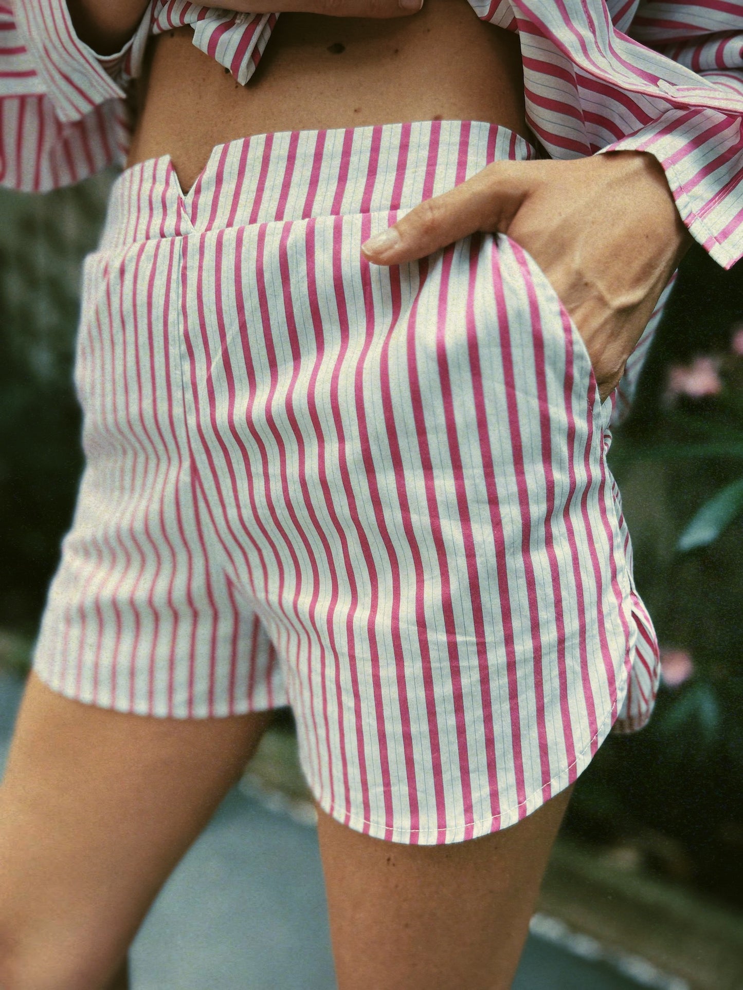 Le short Octave - Rayures Rose & Bleu