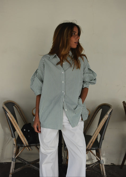 Chemise Boy rayée oversize femme – Ginette Garde
