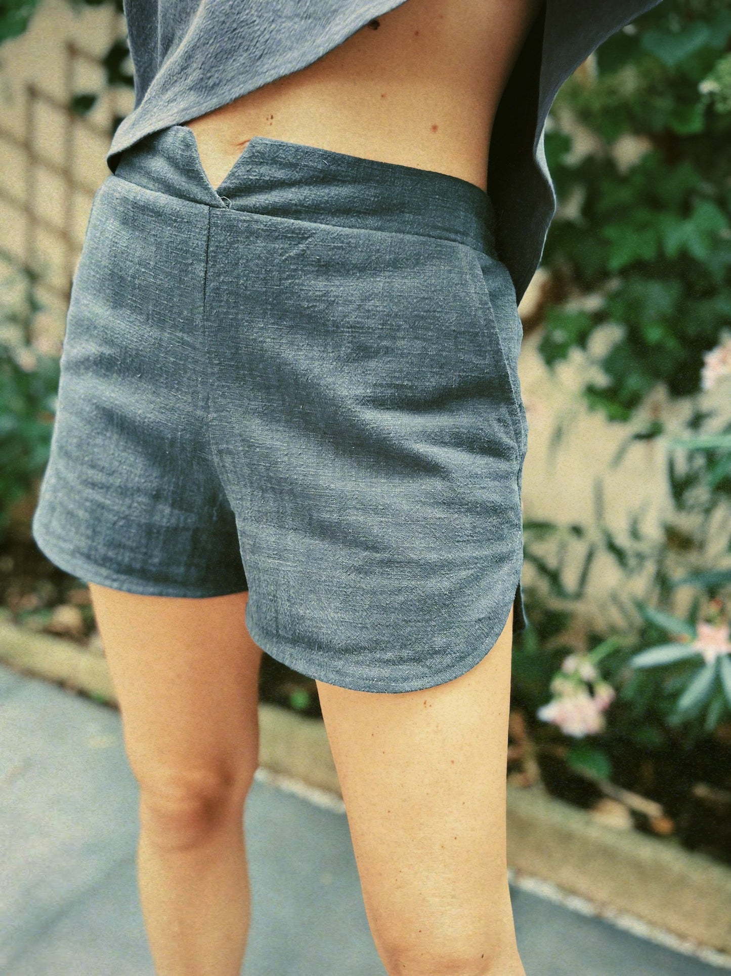 Octave shorts - anthracite linen