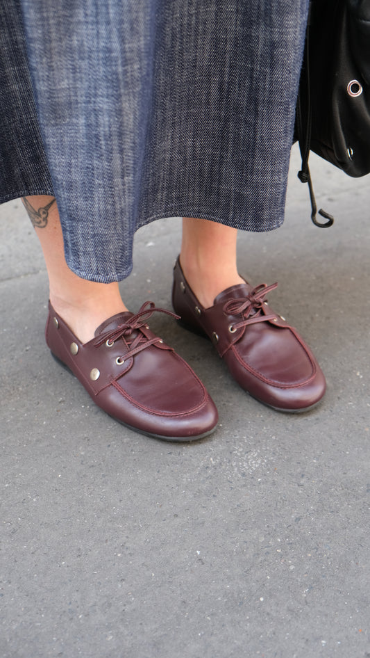 Mocassin Ginette - Cuir Bordeaux