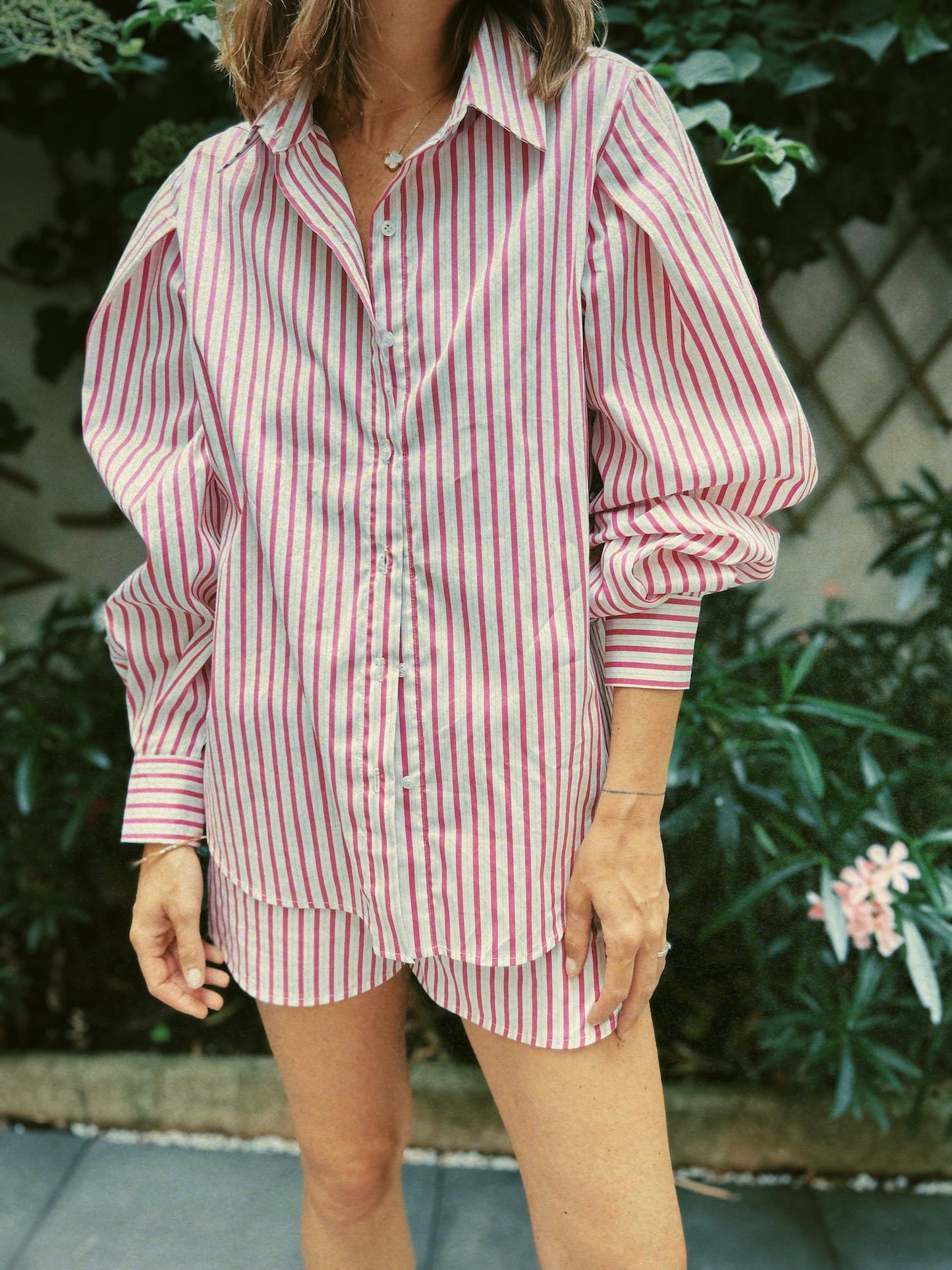 The Paola shirt - pink & blue stripes