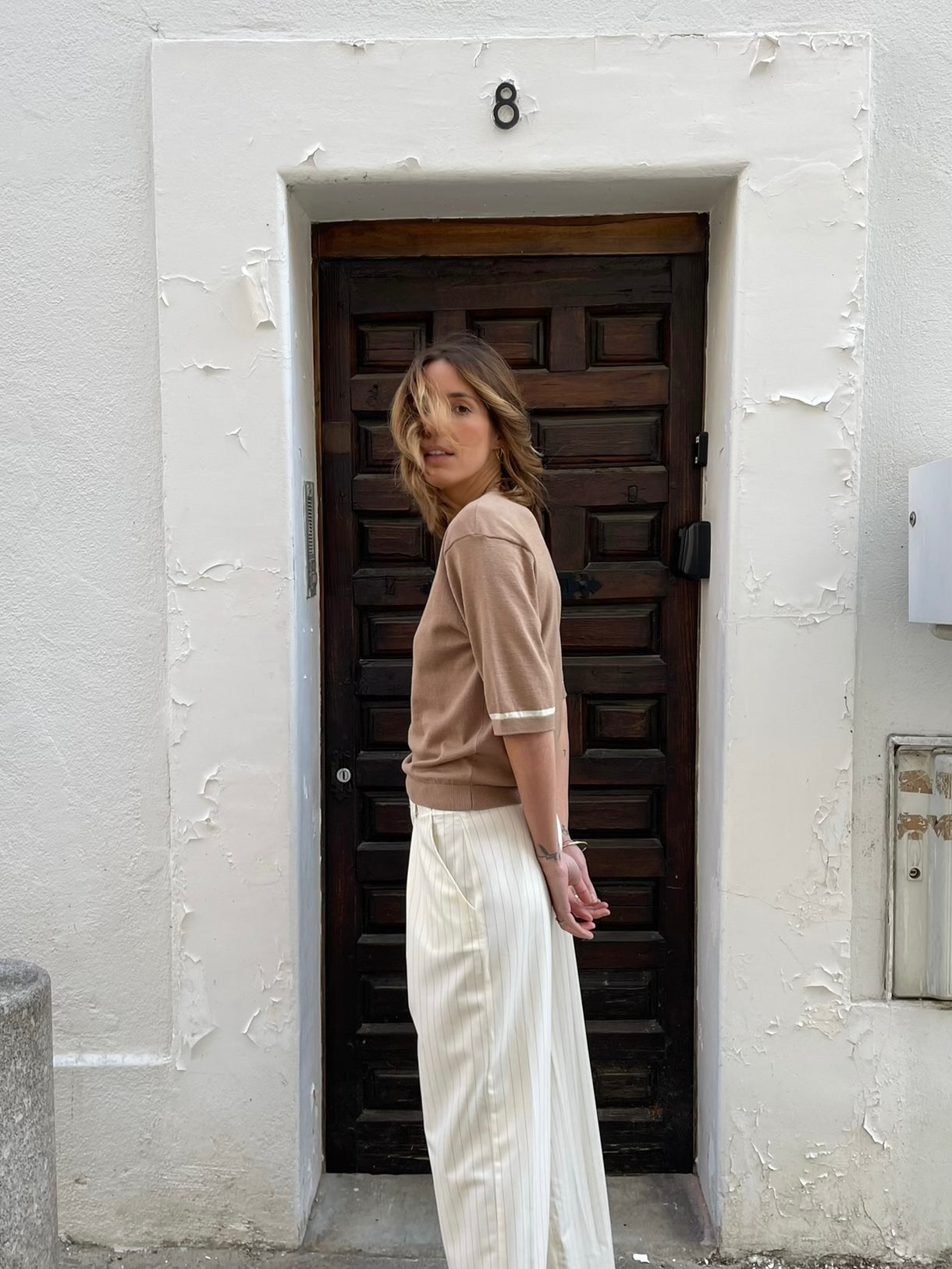 Achille Sweater - Brown & Ecru