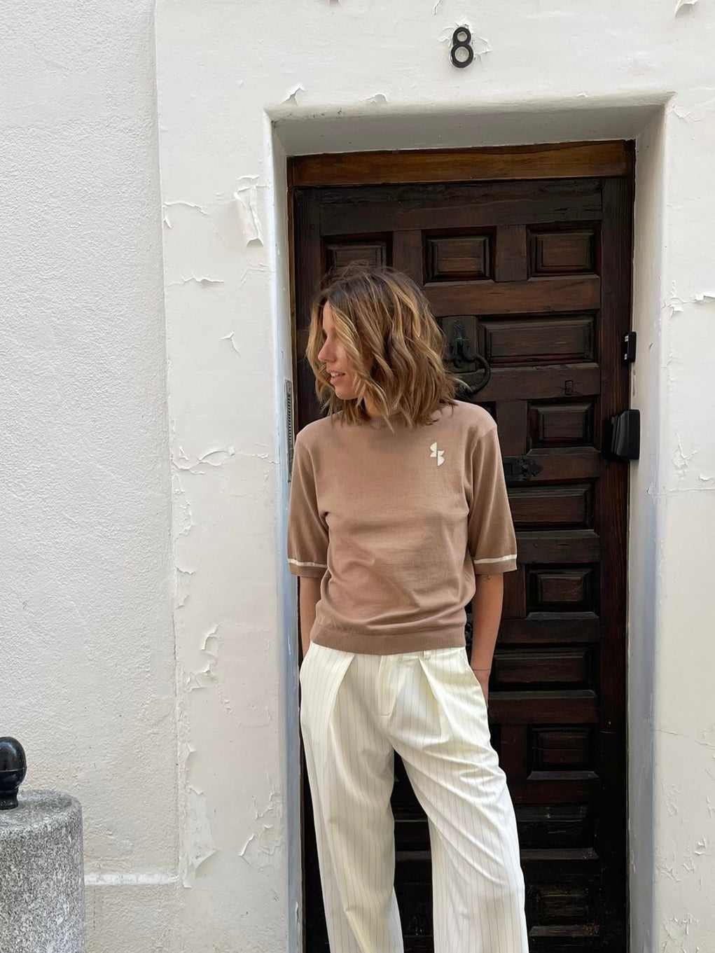 Achille Sweater - Brown & Ecru