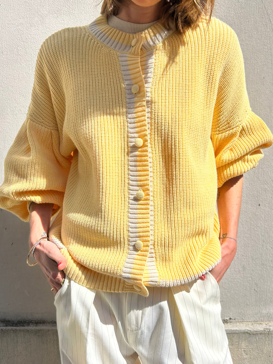 Gilet Bondy - Jaune à Rayures Écru