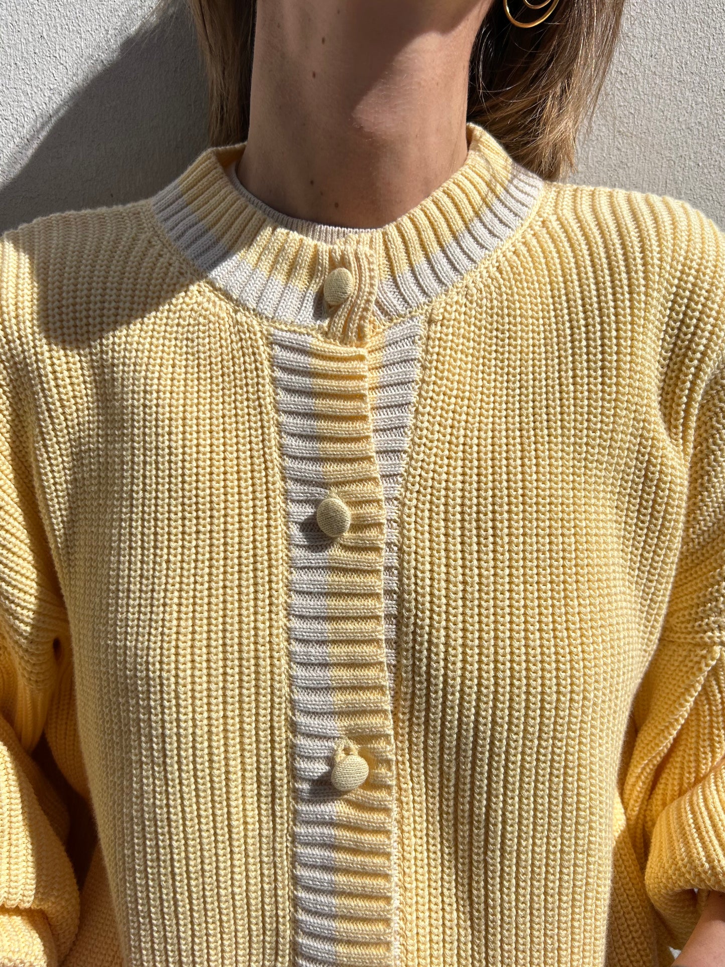 Chaleco Bondy - Amarillo con rayas color crudo