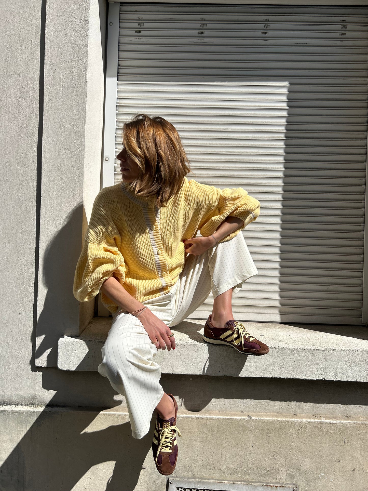 Chaleco Bondy - Amarillo con rayas color crudo