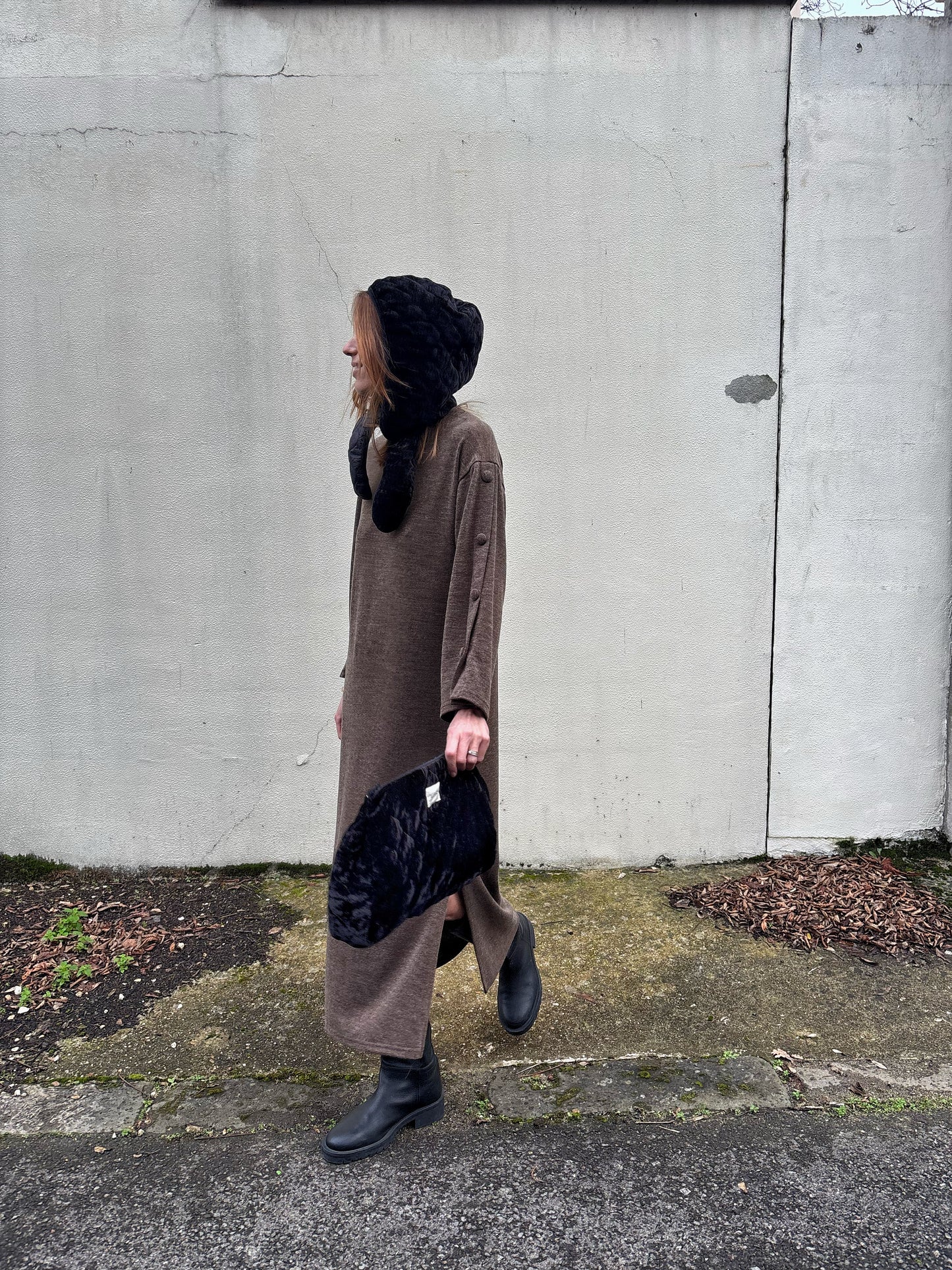 Velvet Balaclava - Black Quilted Velvet